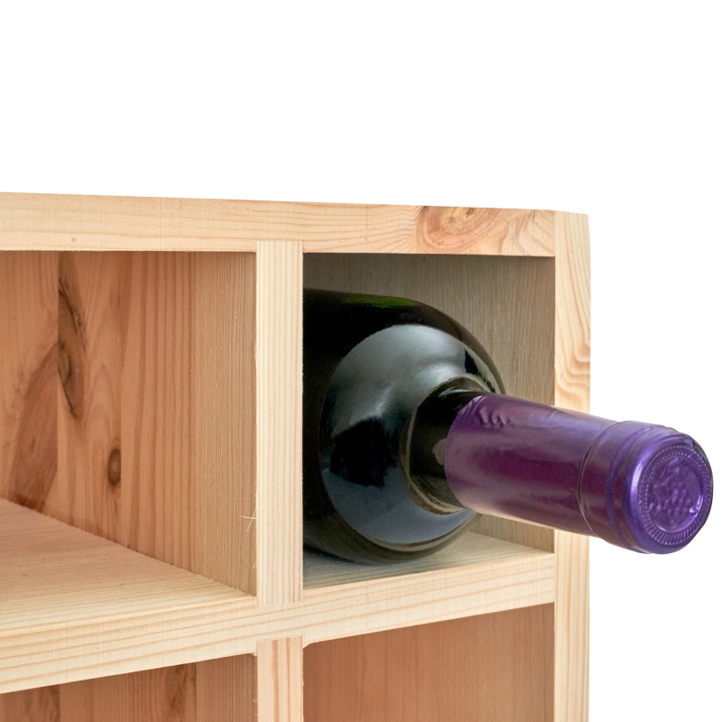 Regał drewniany na wino kratka 52x25x52 cm