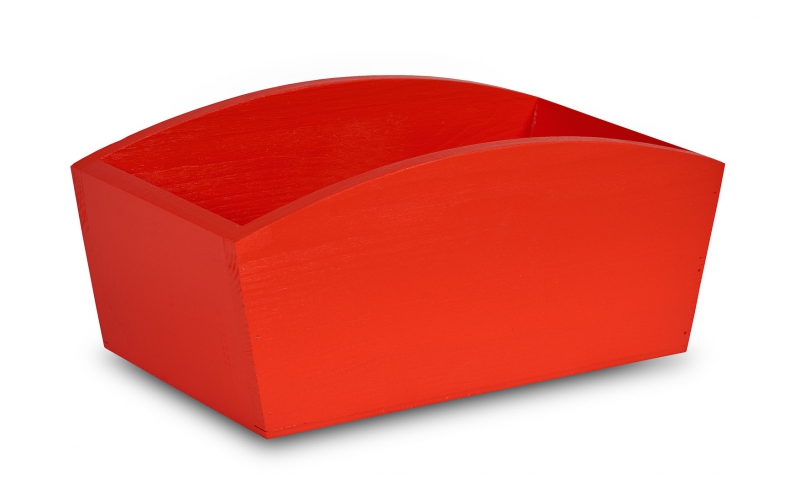 Doniczka drewniana 24x13x10,5 cm Pure red