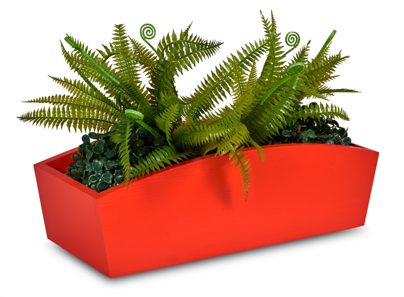 Doniczka drewniana 34x13x10 cm Pure red
