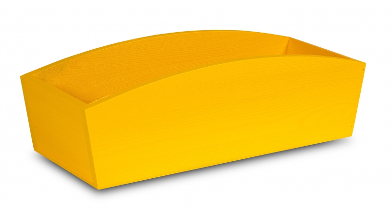 Doniczka drewniana 34x13x10 cm Signal yellow