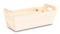 Doniczka drewniana z uchwytami 35x14,5x13 cm