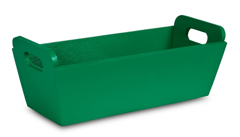 Doniczka drewniana z uchwytami 35x14,5x13 cm Mint green