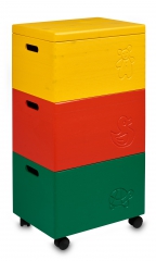 TRIO z motywem drewniane 39x30x74 cm Trzy kolory