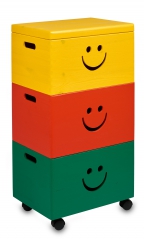 TRIO uśmiech drewniane 39x30x74 cm Trzy kolory