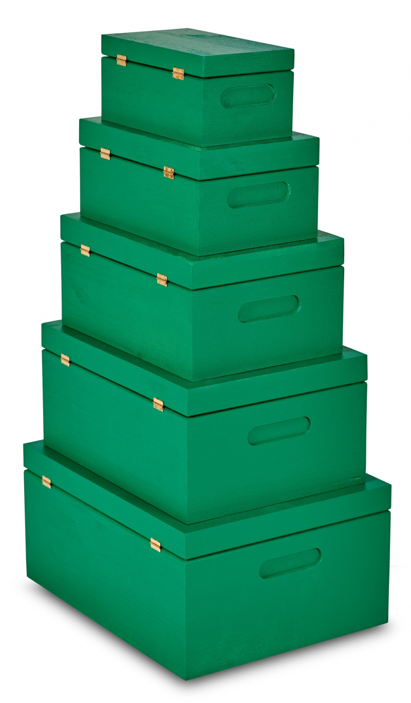 Wooden box with lid Mint green
